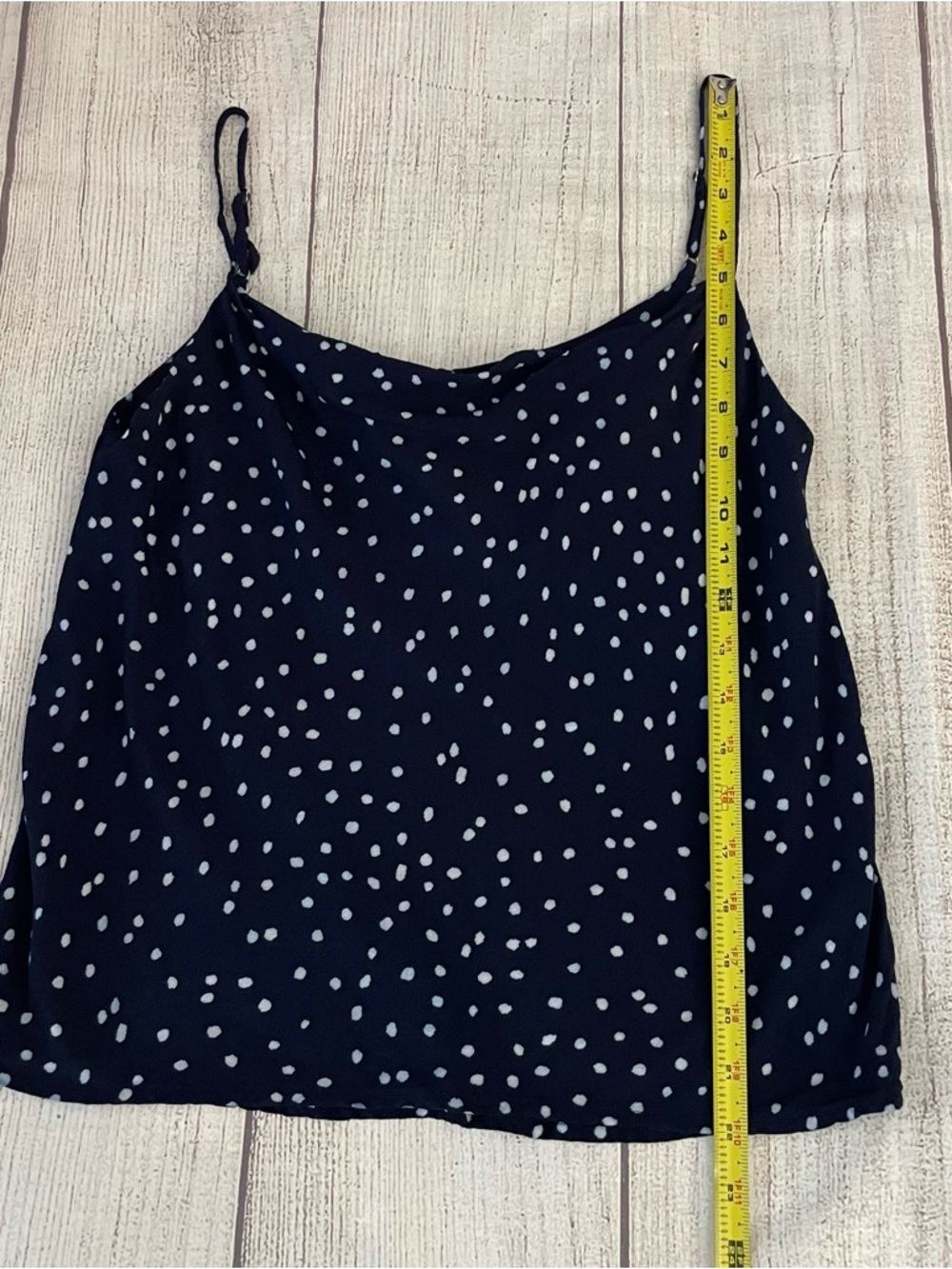 ELODIE Women’s Navy Polka Dot Spaghetti Strap Cami Top Size Small - Picture 4 of 7
